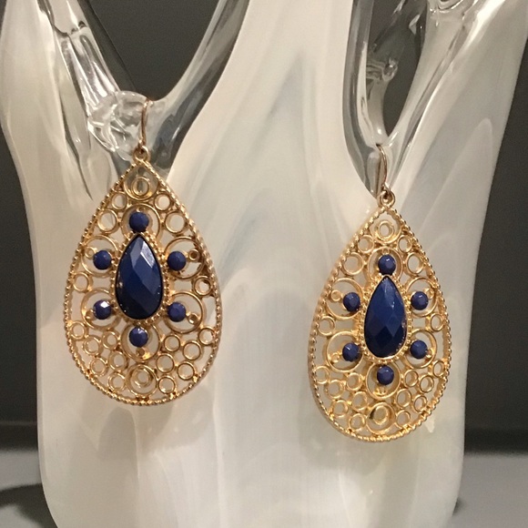Jewelry - 🔴ROYAL BLUE & GOLD EARRINGS🔴🔴